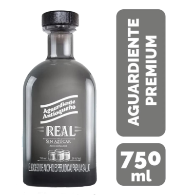 AGUARDIENTE ANTIOQUEÑO REAL SIN AZUCAR BOTELLA 750 ML