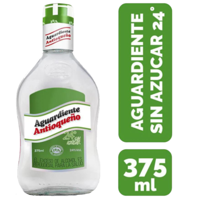 AGUARDIENTE ANTIOQUEÑO VERDE SIN AZUCAR MEDIA  375 ML