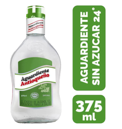 AGUARDIENTE ANTIOQUEÑO VERDE SIN AZUCAR MEDIA  375 ML