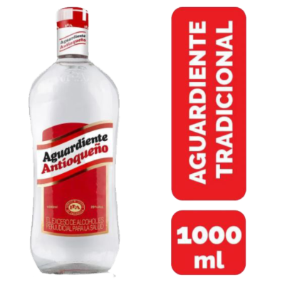 Aguardiente antioqueño rojo litro x 1000 ml