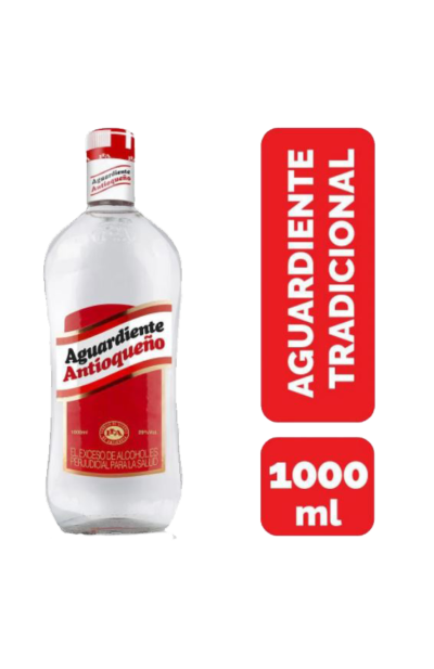 Aguardiente antioqueño rojo litro x 1000 ml